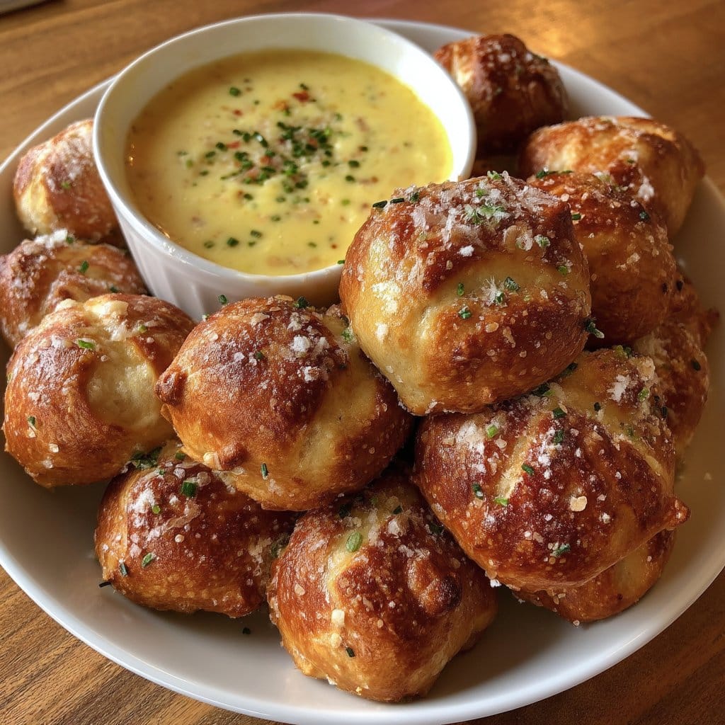 Pretzel Bites with Cheese Dip
